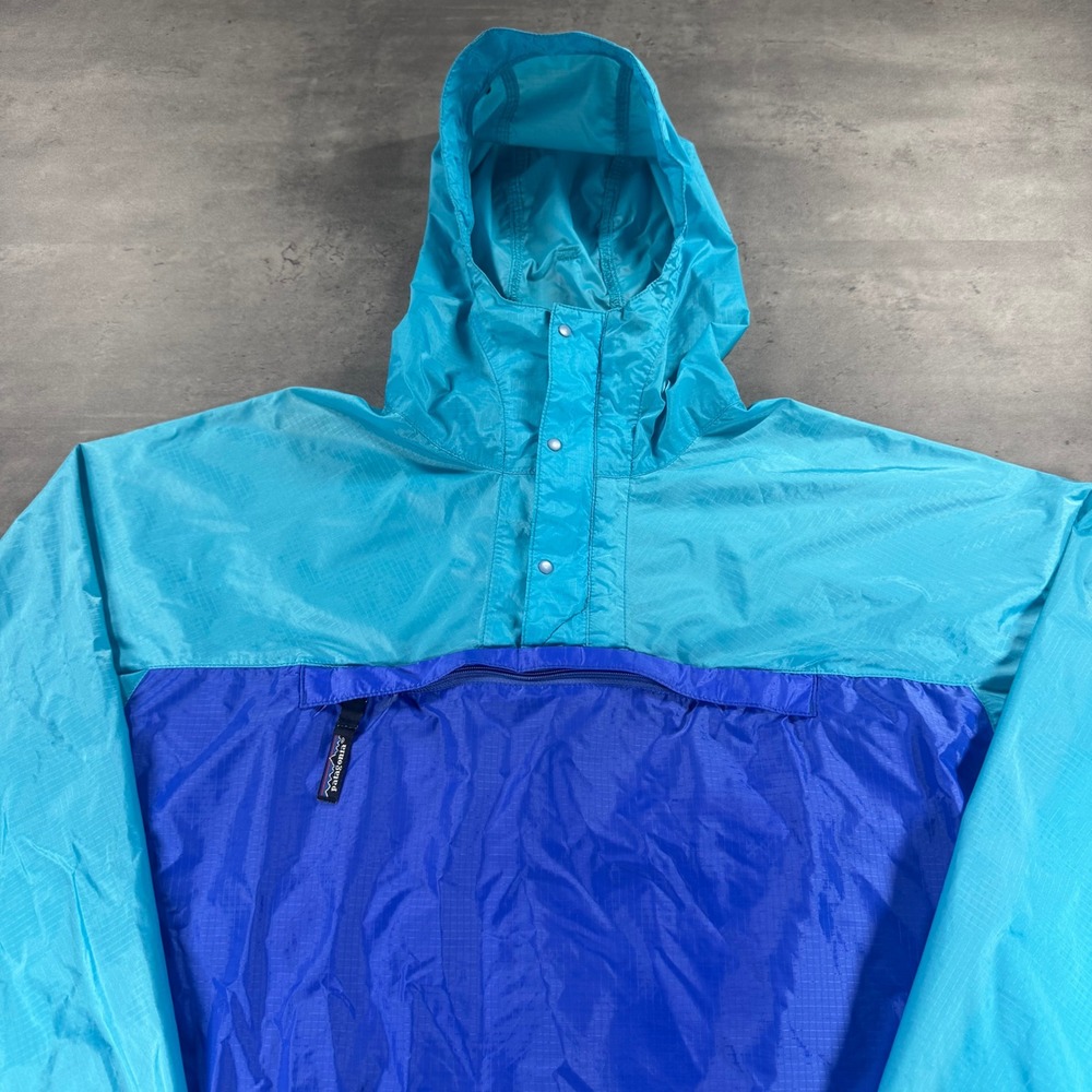Patagonia Anorak Jacket Small Windbreaker Pullover Hooded Blue Lightweight